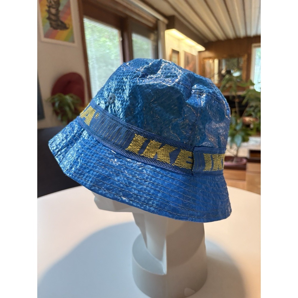 IKEA FRAKTA Blue Bucket Hat Logo Streetwear Hypebeast Y2K Festival Cap Bold - Picture 2 of 6